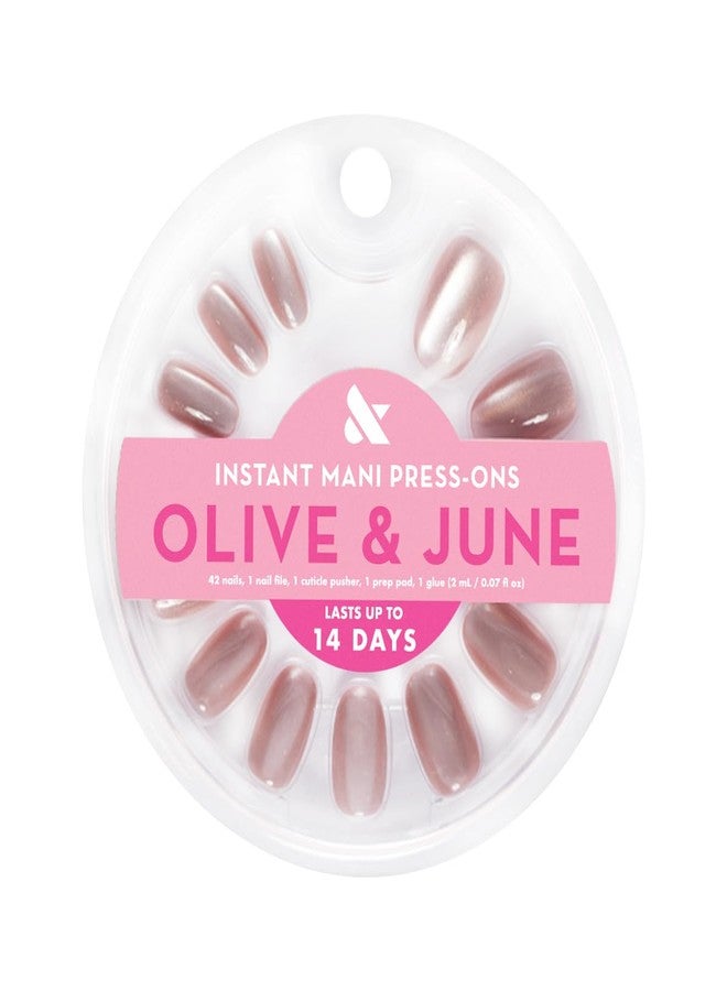 Olive & June Instant Mani Press-On Nails | (Glue) Short, Round 42 Fake Nails, 21 Sizes | Non-Toxic, Long-Lasting Recycled Materials Realistic Look | Salon-Quality at Home | HZ Velvet - Image 2